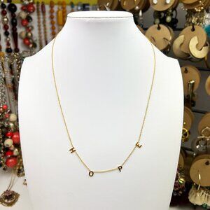 Hope Necklace BYCHARI, 14k Gold Plated 18" Dainty Chain, $100 retail